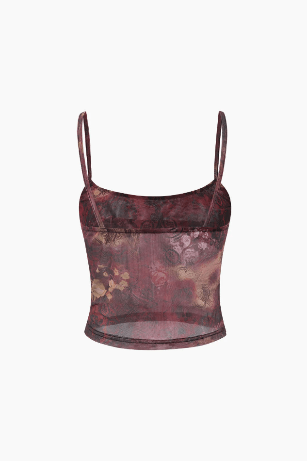 Paisley Print Mesh Cami Top - HouseofHalley