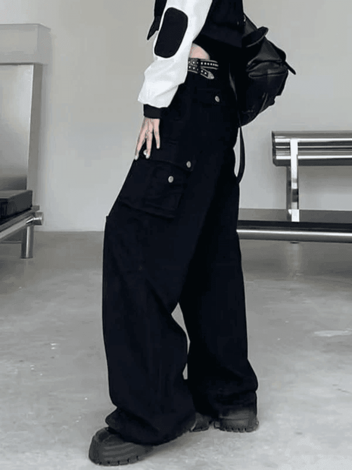 Patch Pocket Punk Cargo Pants - HouseofHalley