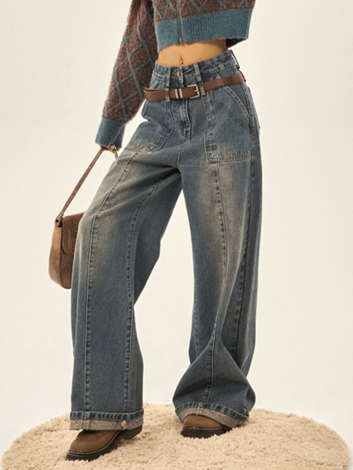 Patchwork Straight Loose Boyfriend Jean - HouseofHalley