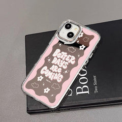 Pink Letter Mirror Glass Phone Case For iPhone