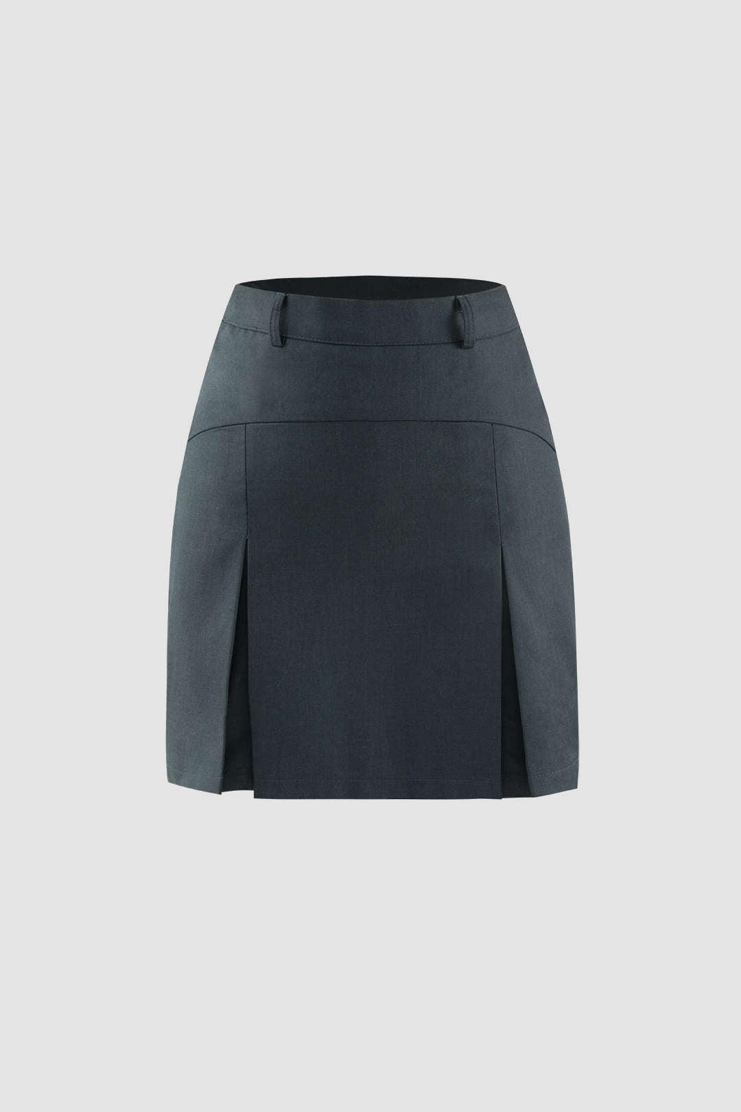 Pleated A-line Mini Skirt - HouseofHalley
