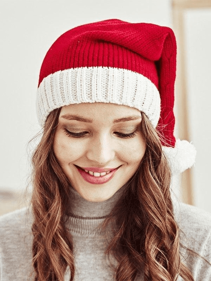 Pom Pom Crochet Knit Christmas Hat - HouseofHalley