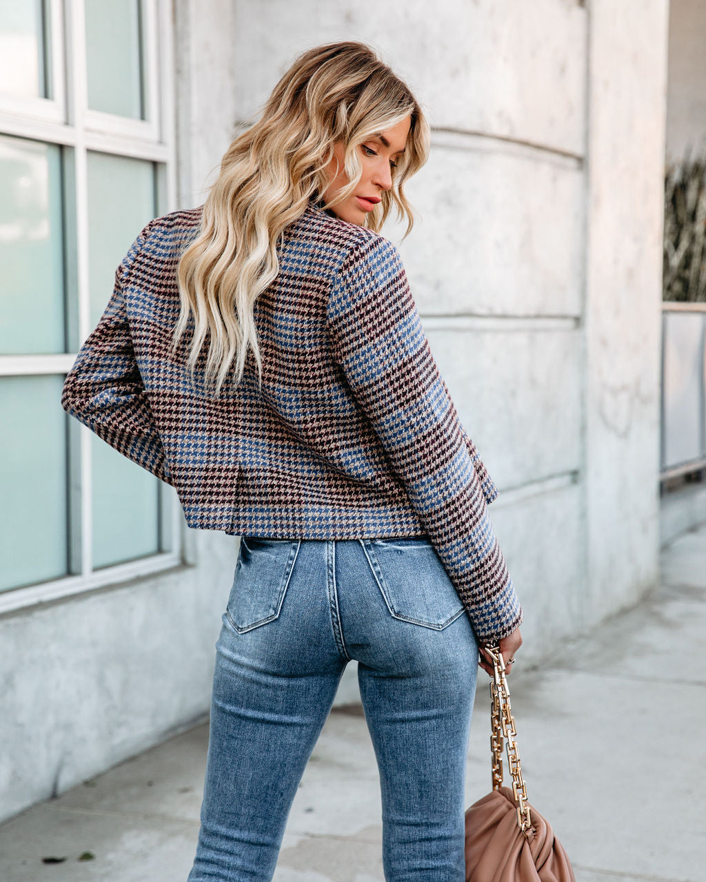 Portola Cropped Houndstooth Blazer