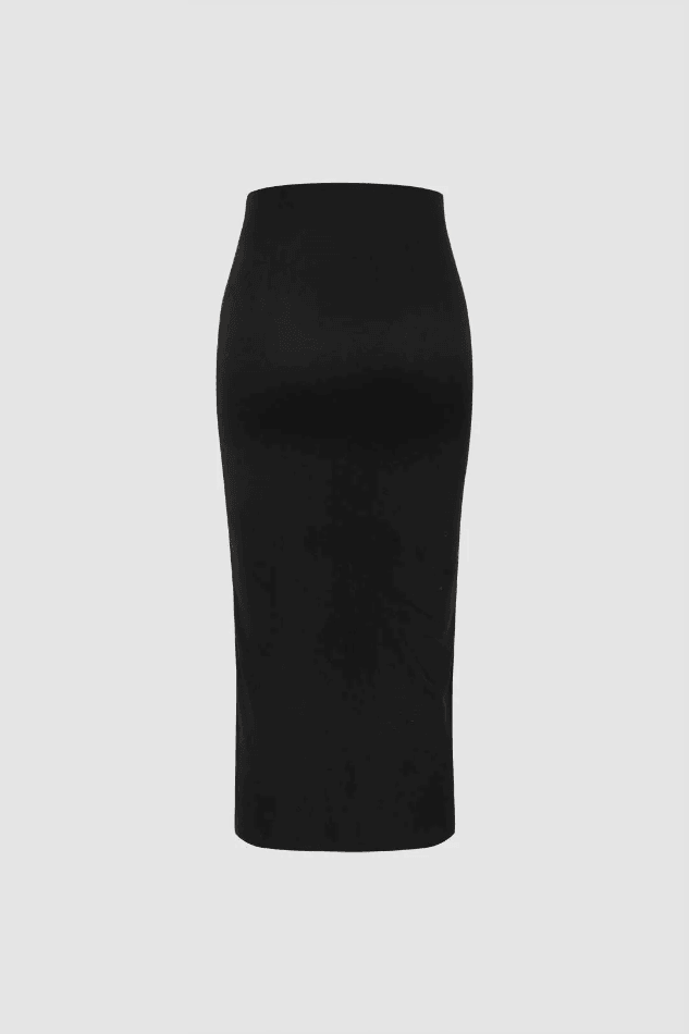 Pothook Detail Slit Midi Skirt - HouseofHalley