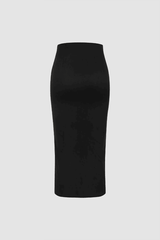 Pothook Detail Slit Midi Skirt - HouseofHalley