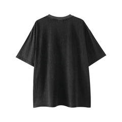 Print Washed Distressed T-Shirt