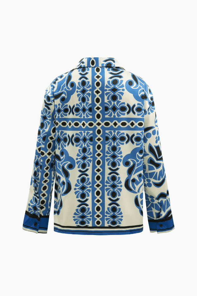 Printed Chest Pocket Long Sleeve Shirt - HouseofHalley