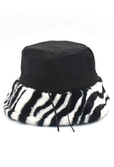 Printed Fuzzy Warm Bucket Hat - HouseofHalley