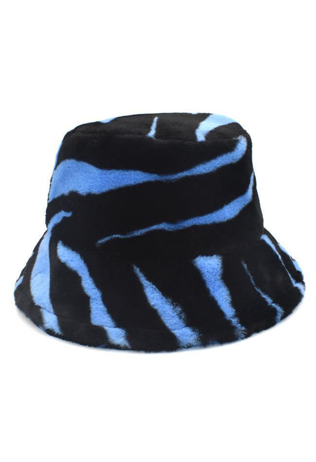 Printed Fuzzy Warm Bucket Hat - HouseofHalley