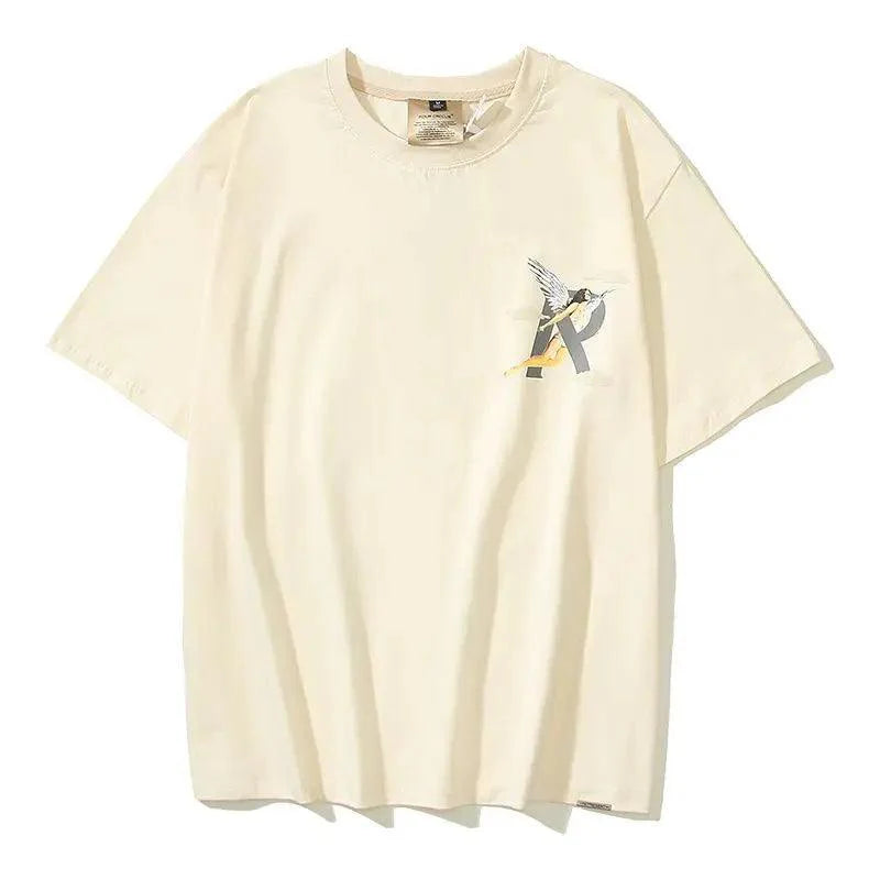 R-Shaped Angel Cloud Printed T-shirt