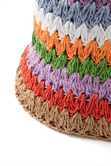 Rainbow Straw Bucket Hat