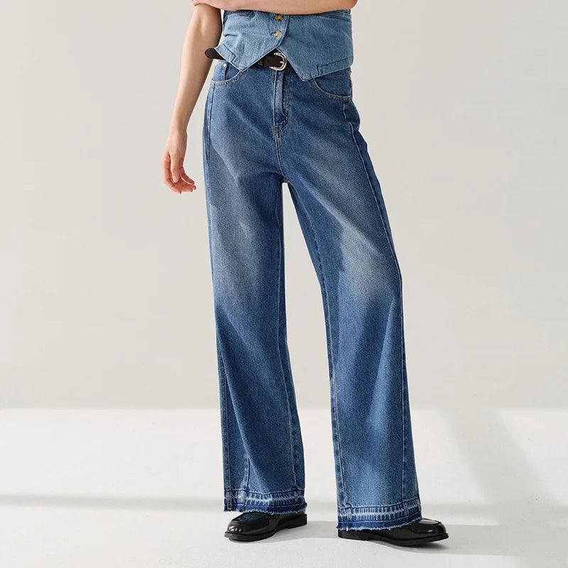 Raw Edge Wide-Leg Pant