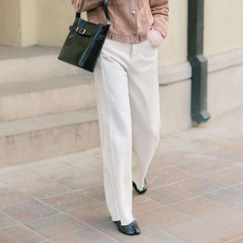 Raw Edge Wide-Leg Pant