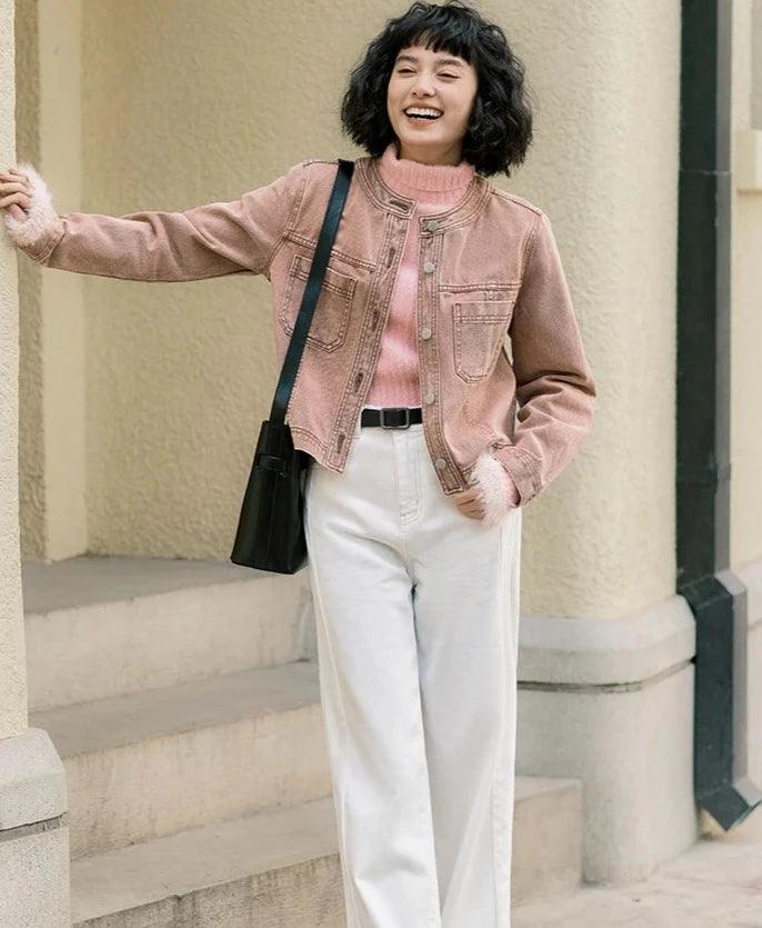 Raw Edge Wide-Leg Pant