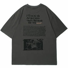 Retro Bunny Letter Printed T-Shirt