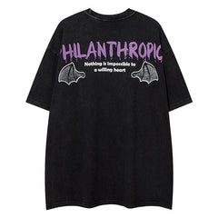 Retro Cartoon Graffiti Printed T-Shirt