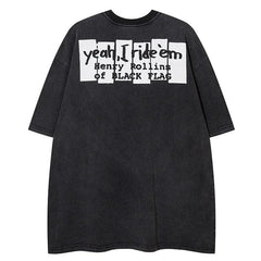 Retro Portrait Skateboard Print T-Shirt