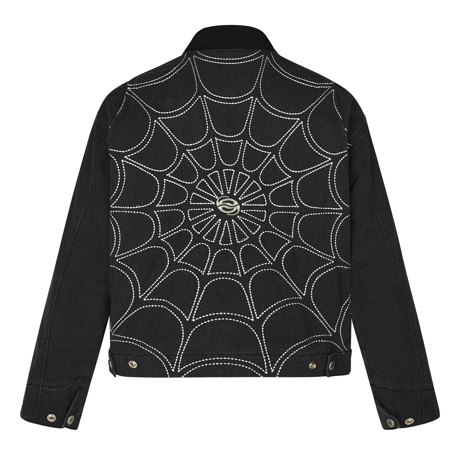Retro Spider Web Embroidered Jacket