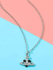 Rhinestone Cross Heart Pendant Necklace - HouseofHalley