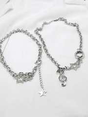 Rhinestone Decor Charm Necklace