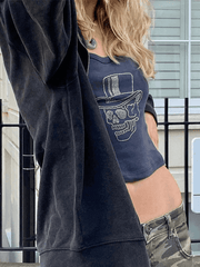 Rhinestone Skull Cropped Cami Top