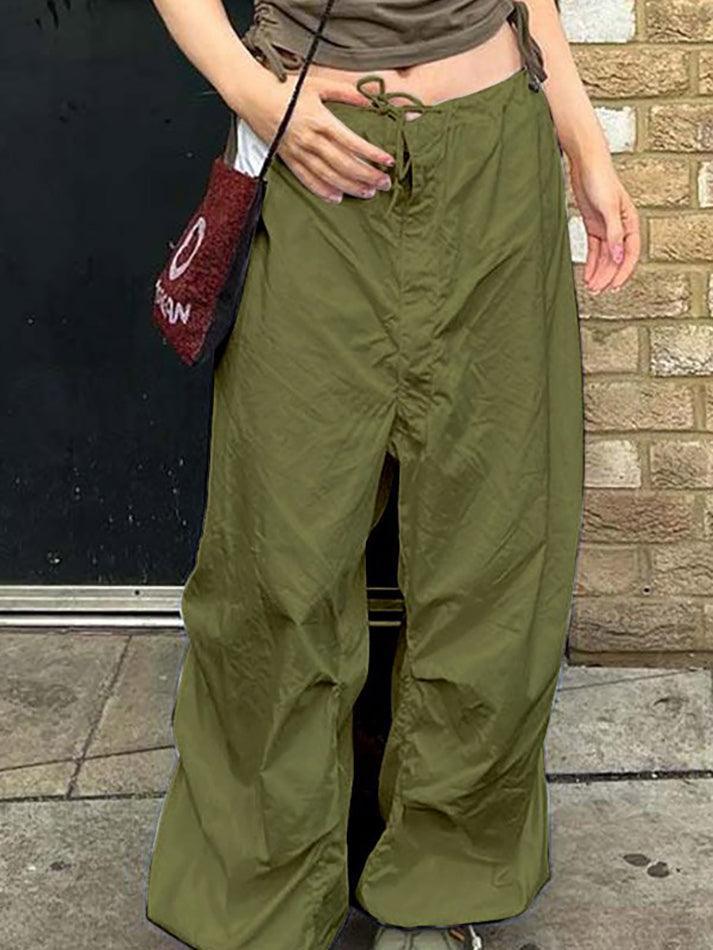 Ruched Low Waist Baggy Cargo Pants