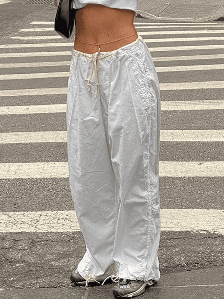 Ruched Low Waist Baggy Cargo Pants - HouseofHalley