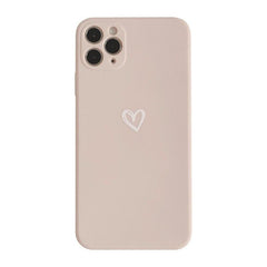 Silicone Soft Heart Phone Case For iPhone