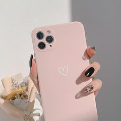 Silicone Soft Heart Phone Case For iPhone