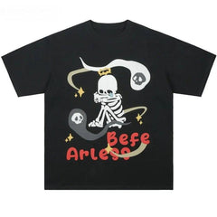 Skull Skeleton Print Oversized T-Shirt