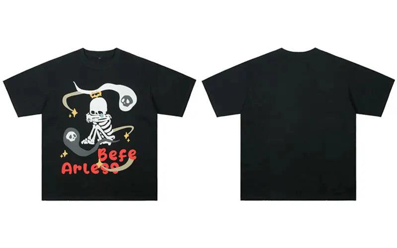 Skull Skeleton Print Oversized T-Shirt