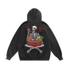 Skull Ramen Graphic Oversize Hoodie