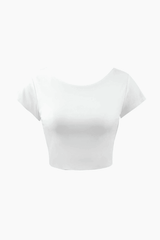 Soft Backless Crop Short Sleeve T-Shirt - HouseofHalley