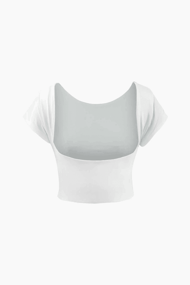 Soft Backless Crop Short Sleeve T-Shirt - HouseofHalley