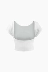 Soft Backless Crop Short Sleeve T-Shirt - HouseofHalley