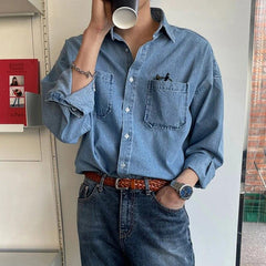 Solid Casual Denim Shirt