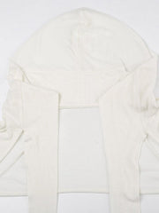 Solid Color Cutout Hooded Lacing Long Sleeve Tee - HouseofHalley