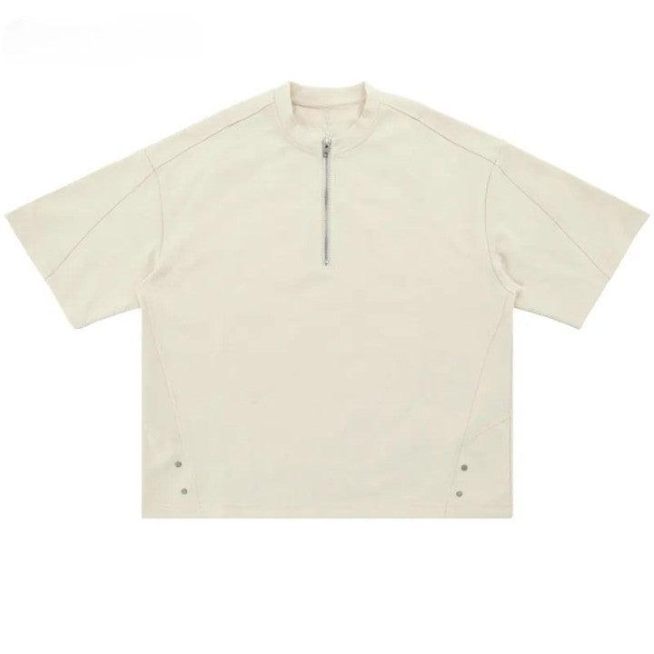Solid Half Zipper T-Shirt