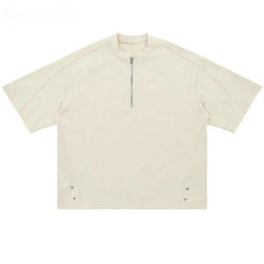 Solid Half Zipper T-Shirt