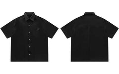 Solid Oversized Leather Shirt