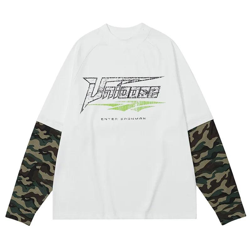 Spliced Long Sleeve T-Shirt
