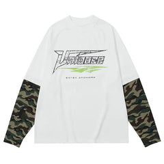 Spliced Long Sleeve T-Shirt