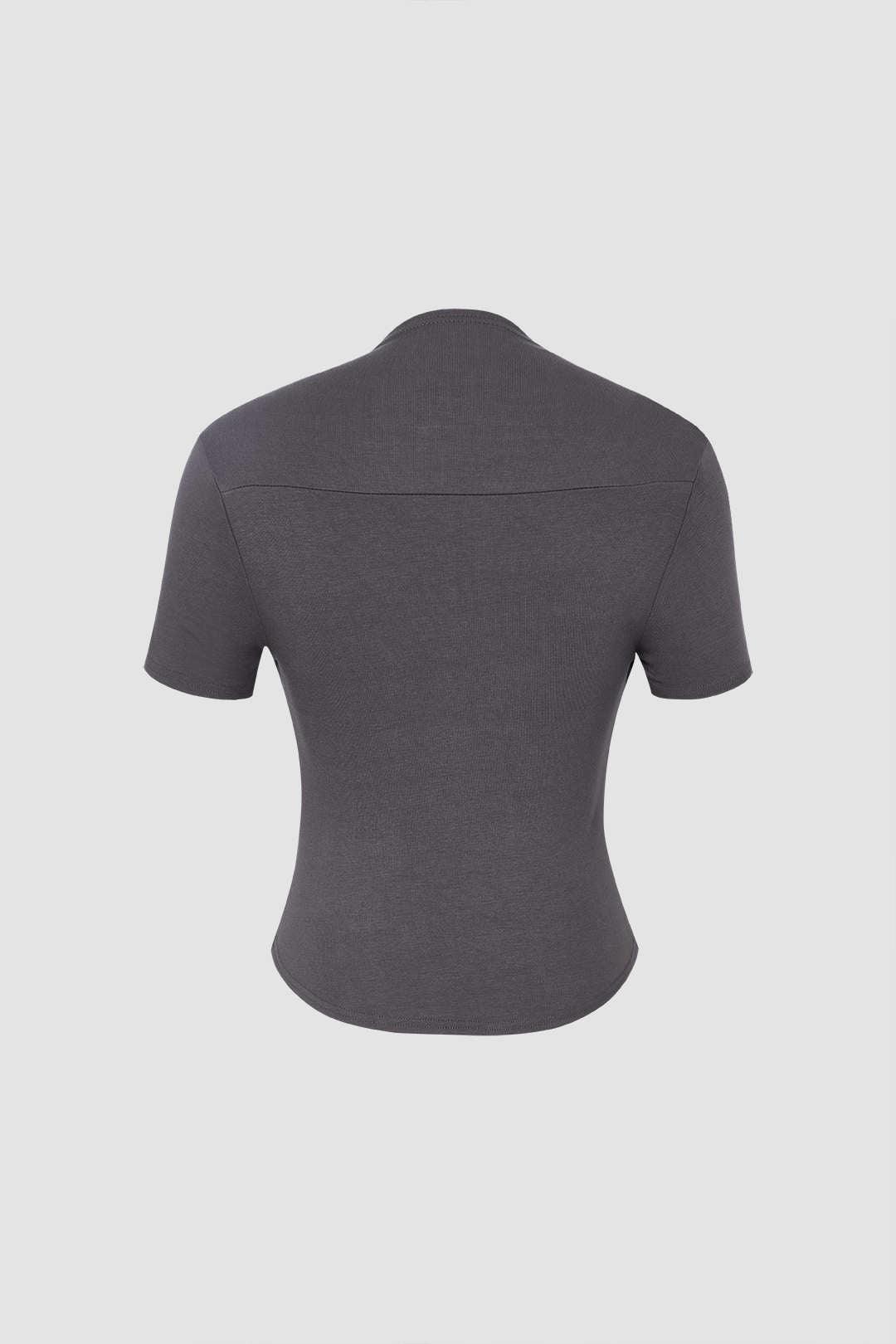 Square Neck Curved Hem T-Shirt - HouseofHalley