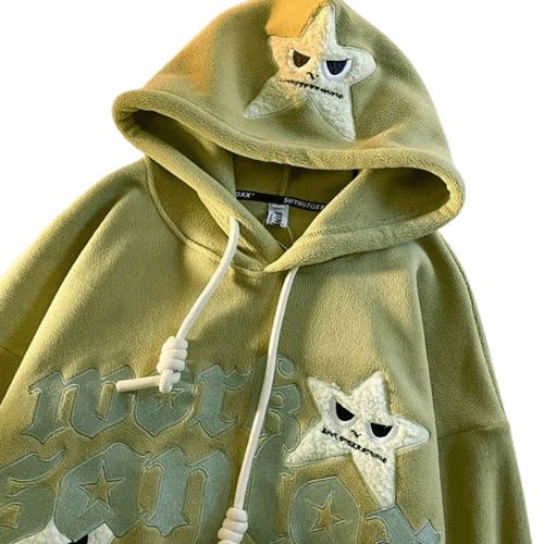 Star Embroidery Letter hoodie