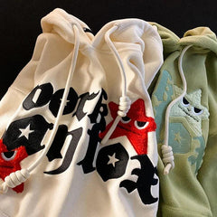 Star Embroidery Letter hoodie