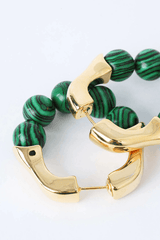 Stone Detail Hoop Earrings - HouseofHalley