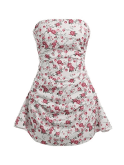 Strapless Floral Mini Dress