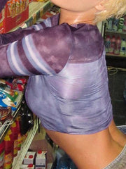 Tie Dye Splice Print Crop Long Sleeve Tee - HouseofHalley