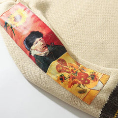 Van Gogh Embroidery Knitted Sweater