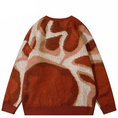Vintage Abstract Graphic Knitted Sweater